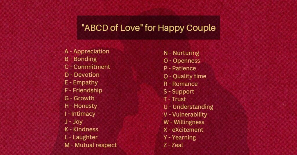 ABCD of love for happy couple
